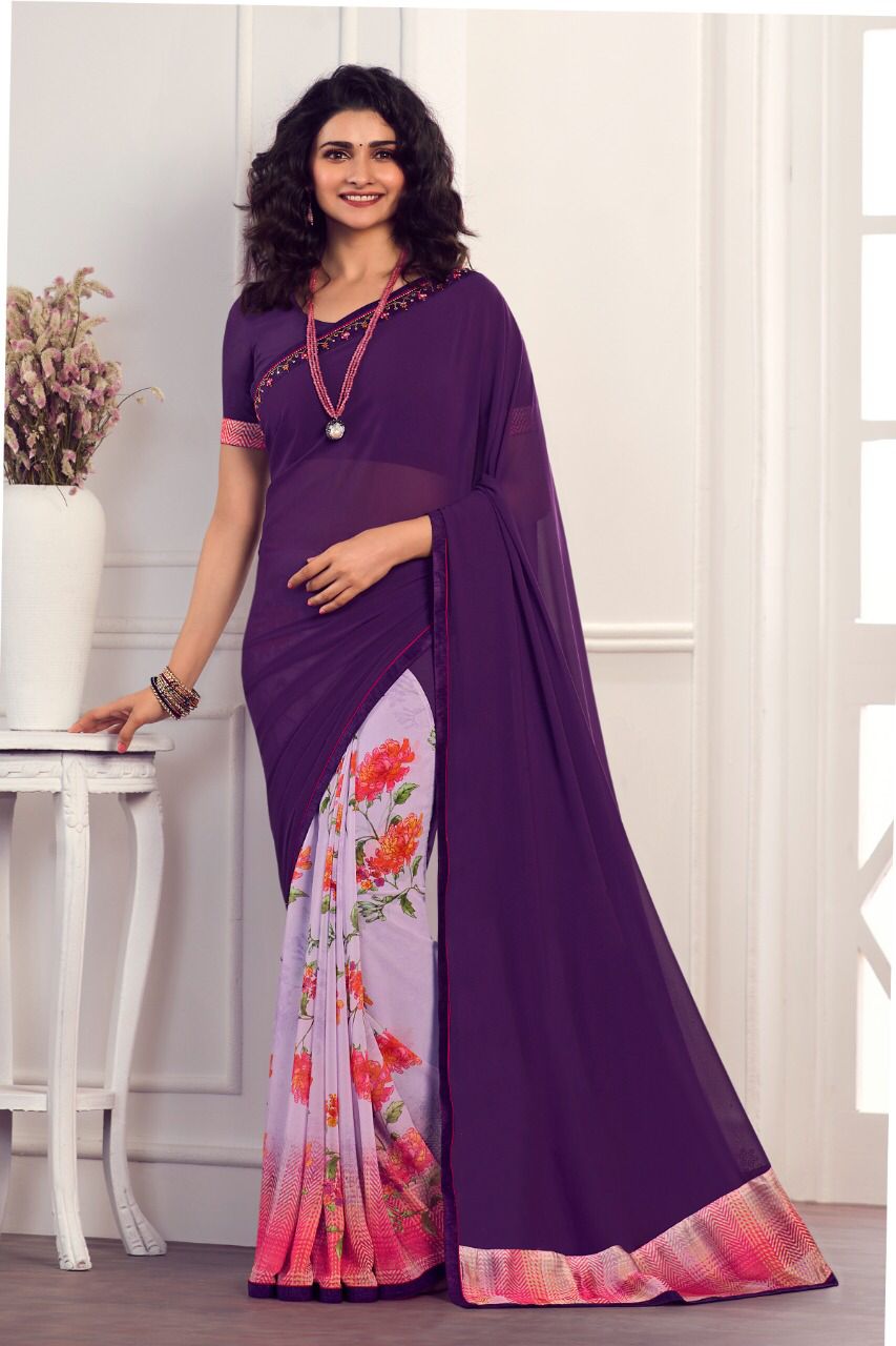Gc Georgette Printed Daily Wear Sarees Catalog
